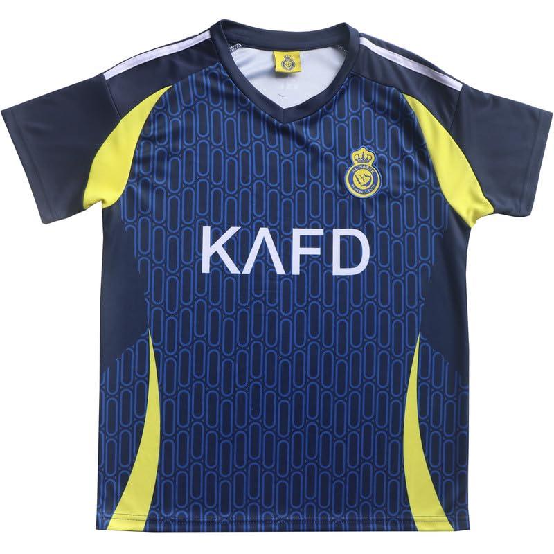 Sir Henry Sir Henry NASSR Riyadh Al Away #7 2024/2025 Kids Soccer Jersey/Shorts/Socks Gift Set for Fans Youth Sizes (Navy,24)