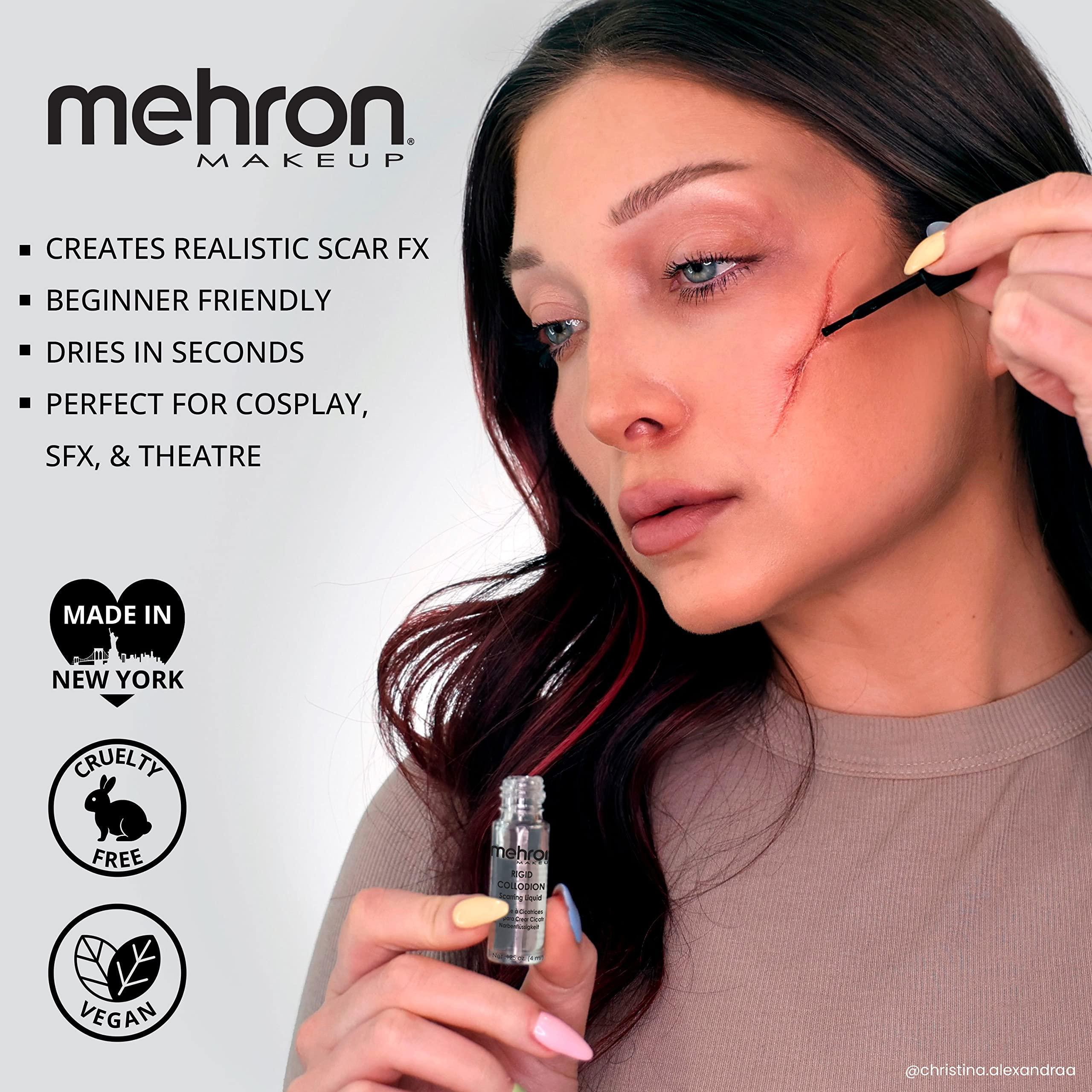 Mehron Mehron Makeup Rigid Collodion with Brush | Scarring Liquid | Liquid Scar Makeup | SFX Scar for Film .125 oz (4ml)
