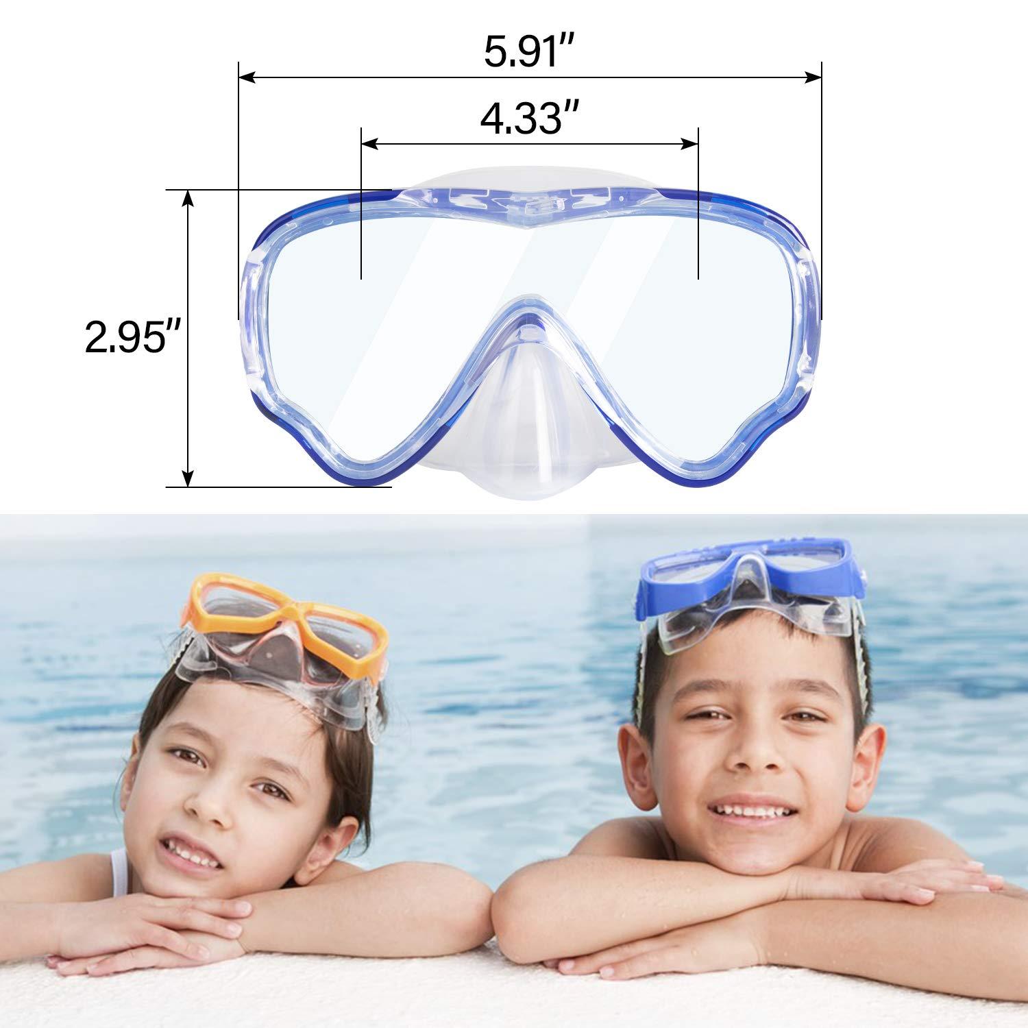 Peicees Peicees Swimming Goggles with Nose Cover for Kids, Youth Anti Fog Swim Goggles Snorkel Diving Mask for Boys Girls