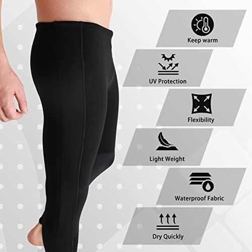 REALON REALON Wetsuit Pants Men Womens Wet Suits Swim Tights 3mm Neoprene Swimming Leggings 2mm Long Diving Surfing Kayak Pant Keep Warm for Workout Scuba Snorkeling Canoeing Water Sports (M)