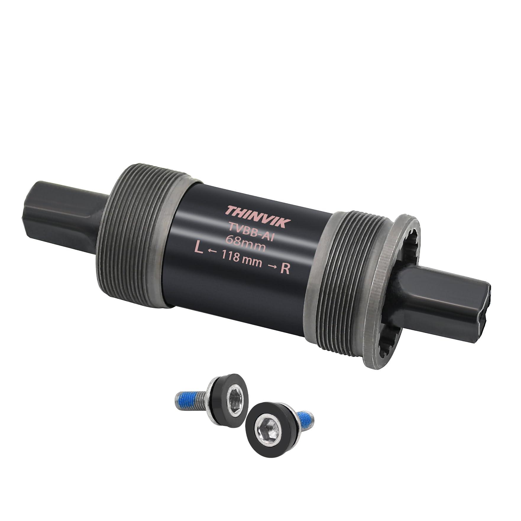 Thinvik Thinvik Square Tapered Bottom Bracket - 68mm English BSA Compatible with Shimano BB-UN26/BB-300/BB-100/BB-101, 68mm x 108 110 113 116 118 122.5 127
