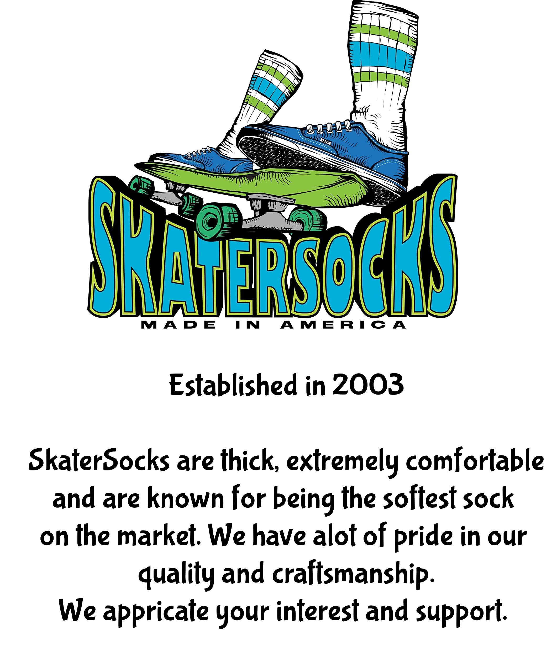 SKATERSOCKS SKATERSOCKS 22" Knee high White tube socks with Baby Pink stripes style 1