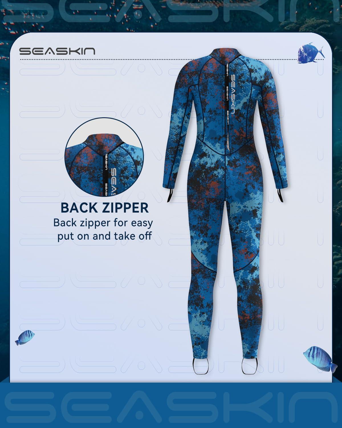 Seaskin Seaskin Spearfishing Wetsuit for Womens, 1.5mm 3mm Neoprene Full Body Diving Suits