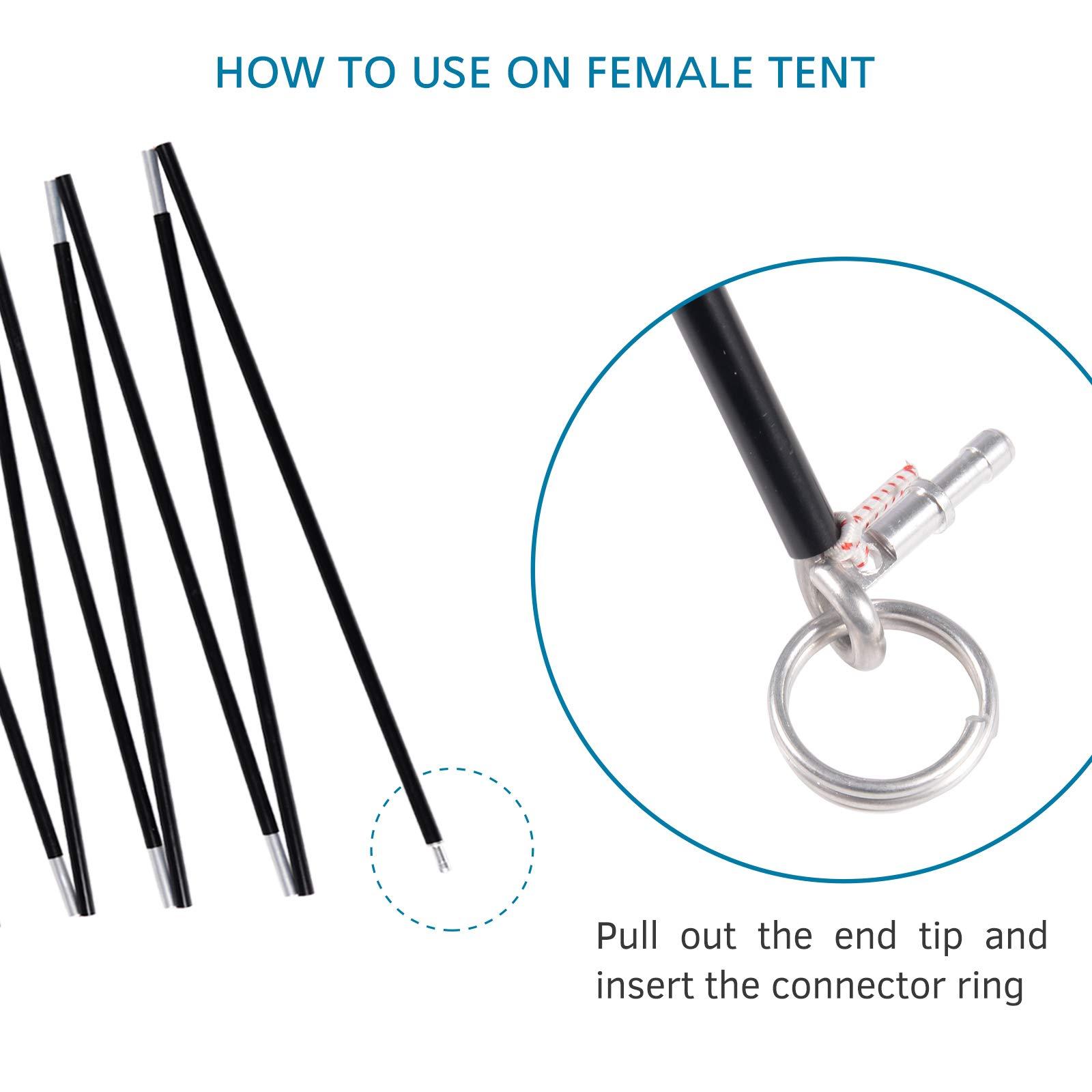 BRILLIANCE4U BRILLIANCE4U Pre-Assembled Aluminum Tent Pole 12ft 1.4in 8.5mm, Lightweight Tent Poles Replacement, 7001 T6 Heated Aluminum Alloy, Outer Dia. 0.33\" 2 Poles Pack