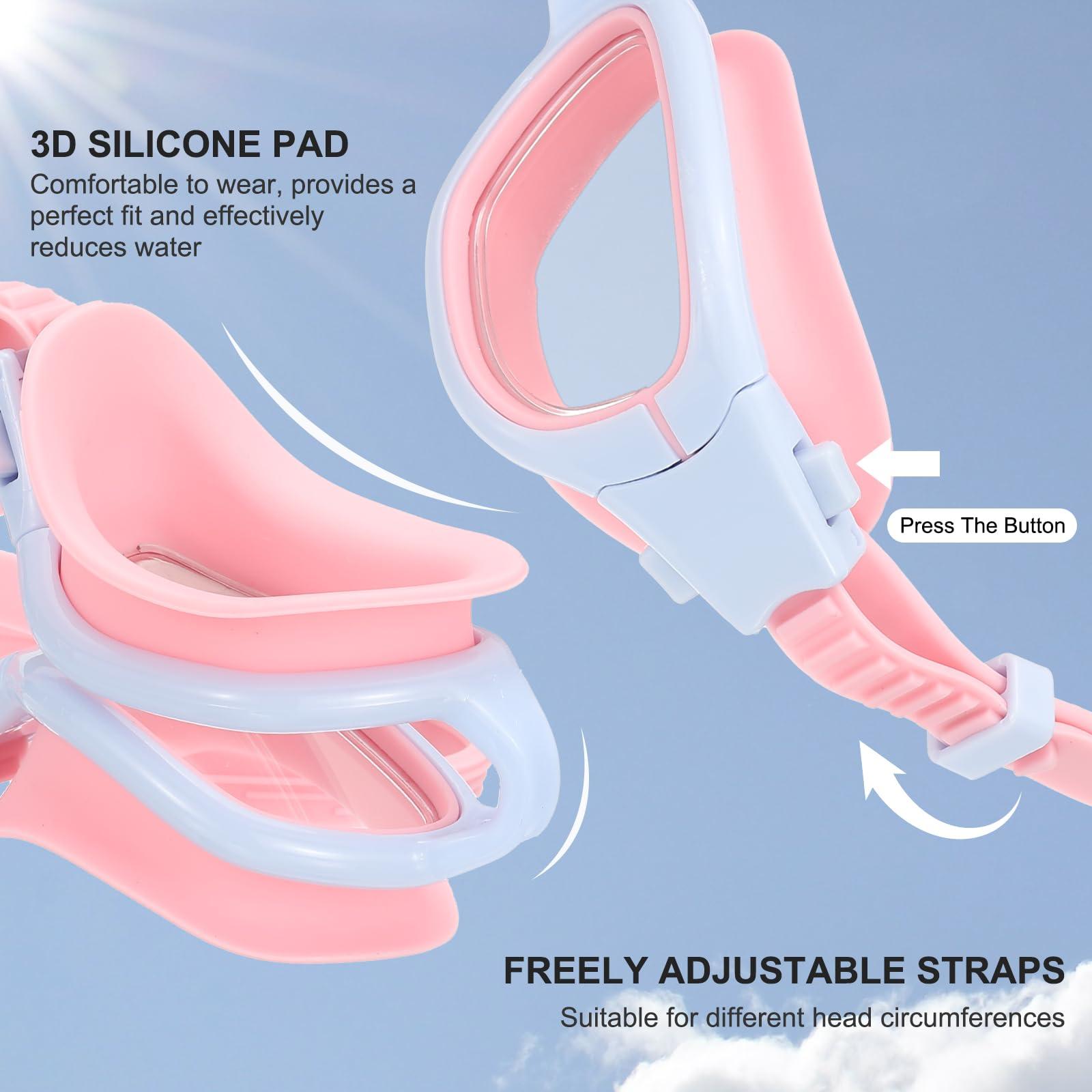 PATIKIL PATIKIL Swim Goggles Unisex, Pool Swimming Goggles Sun Rays Resistance No Leaking with Storage Box for Teenagers, Pink