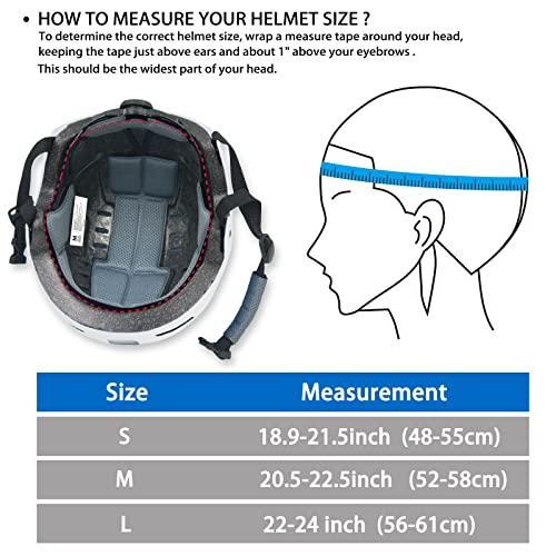 DKONI DKONI Bike Helmet with LED Lights Bicycle Helmets USB Rechargeable Front & Back LED Light Adult Cycling Helmet for Urban Commuter (Small, White)