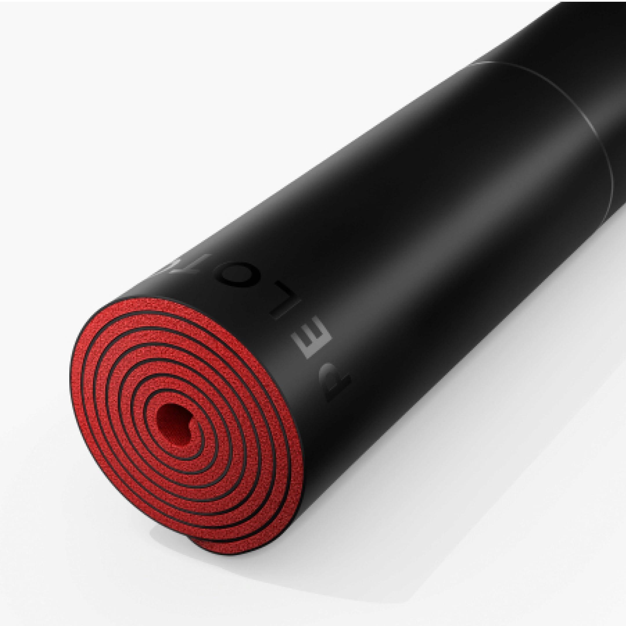 Peloton Peloton Reversible Workout Mat | 71 x 26 with 5 mm Thickness, Premium Heavy-Duty Floor & Yoga Mat, Tear & Scratch Resistant,Black, Red