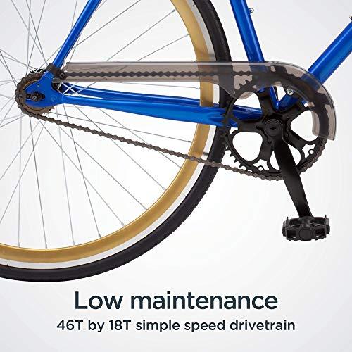 Schwinn Kedzie Single Speed Fixie Road Bike Lightweight Frame for City Riding 28 inches Blue