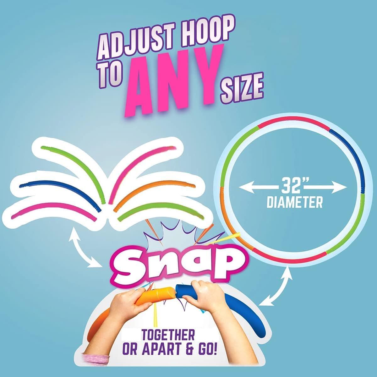 Liberty Imports Kids Exercise Hoop, Snap Together Detachable Adjustable Weight Size Plastic Toy Hoops - Spinning Rings for Sports, Exercise, Playing, 32-Inch