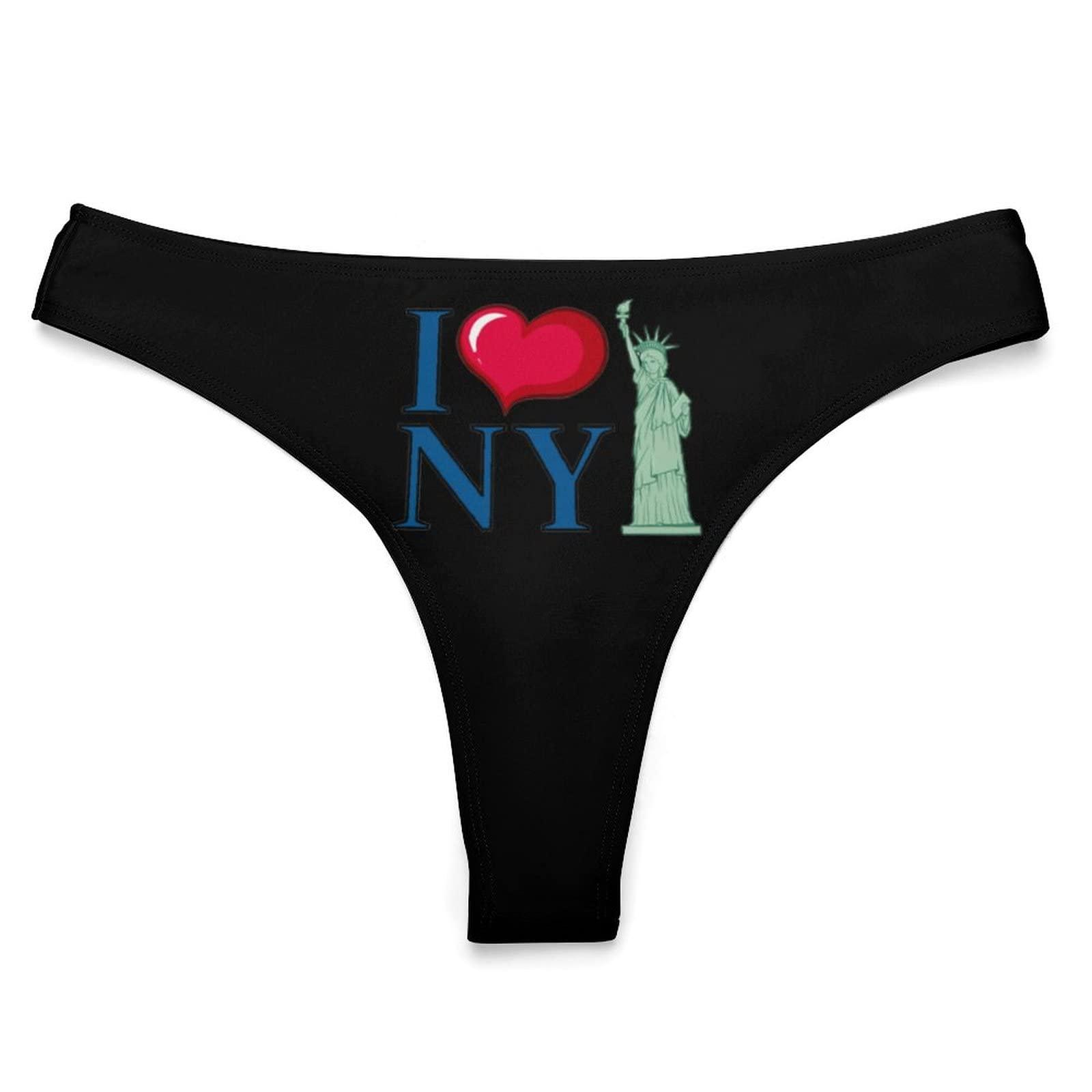 TUBIAZICOL I Love New York City Sexy Thong G-String for Women T-Back Printed Panties Underwear