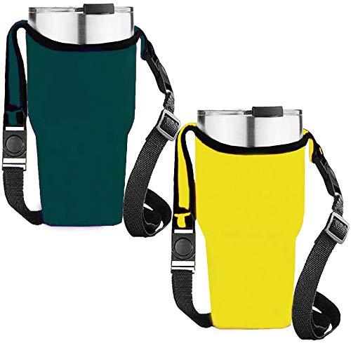 TuNan TuNan 3PCS Tumbler 30oz Carrier Holder Pouch with Shoulder Strap, Fit for YETI, Rtic, Atlin, Ozark Trail, Rambler, Neoprene Sleeve with Carrying Handle- 3 Colors