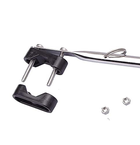 Hoffen 2 PCS Stainless Steel Rail Mount Boat Pulpit Staff, boat yacht marine flag pole(7/8\" - 1\")