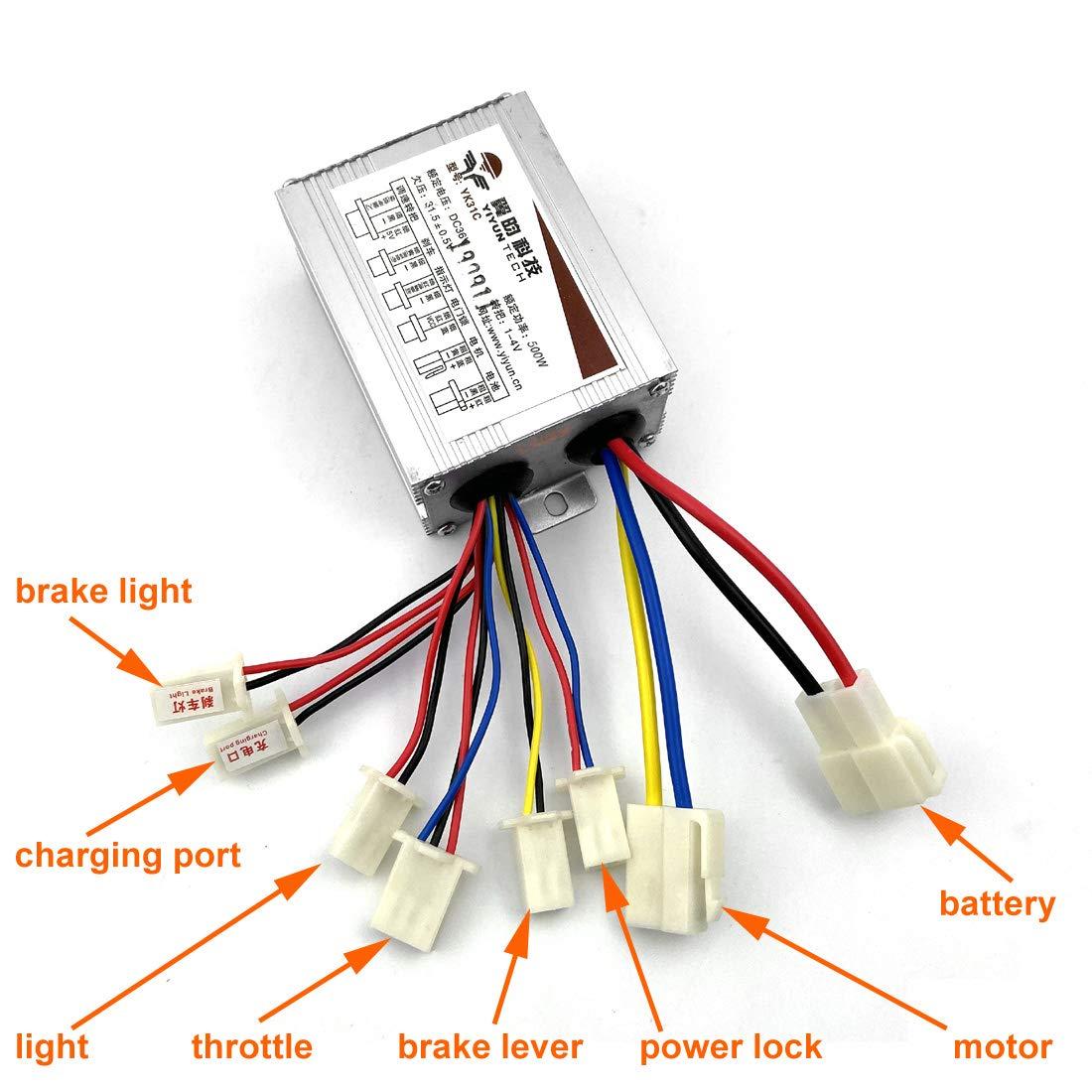 L-faster 36V48V 500W Electric High Speed Motor Kit Electric Scooter UNITEmotor Conversion Kit Replacement Motor Upgrade Set (36V Thumb kit)