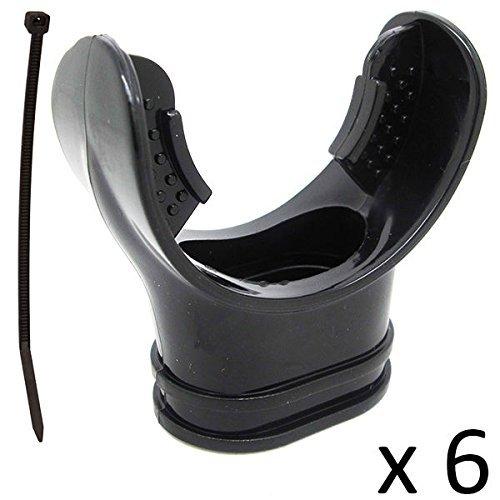 Scuba Choice Scuba Choice Diving Regulator Octopus Mouthpieces with Regulator Tie (6-Pack) Premium PVC, Universal Fit for Standard Regulators | Comfortable Non-Bite Design for Stress-Free Diving Black
