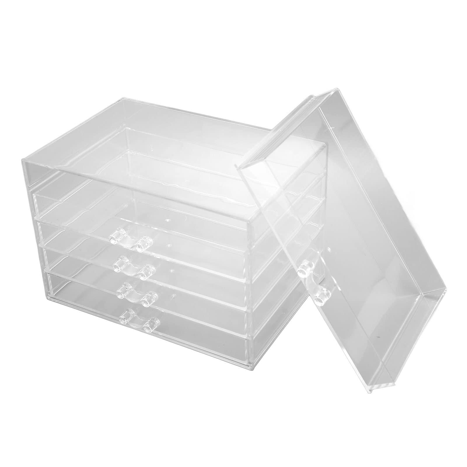 JUOPZKENN Acrylic Jewelry Box Earring Storage Box Clear Jewelry Organizer Display Box for Rings and Earrings, Plastic Transparent Storage Jewelry Box Organizer Trays Lipstick Storage Holderfor Women Girls