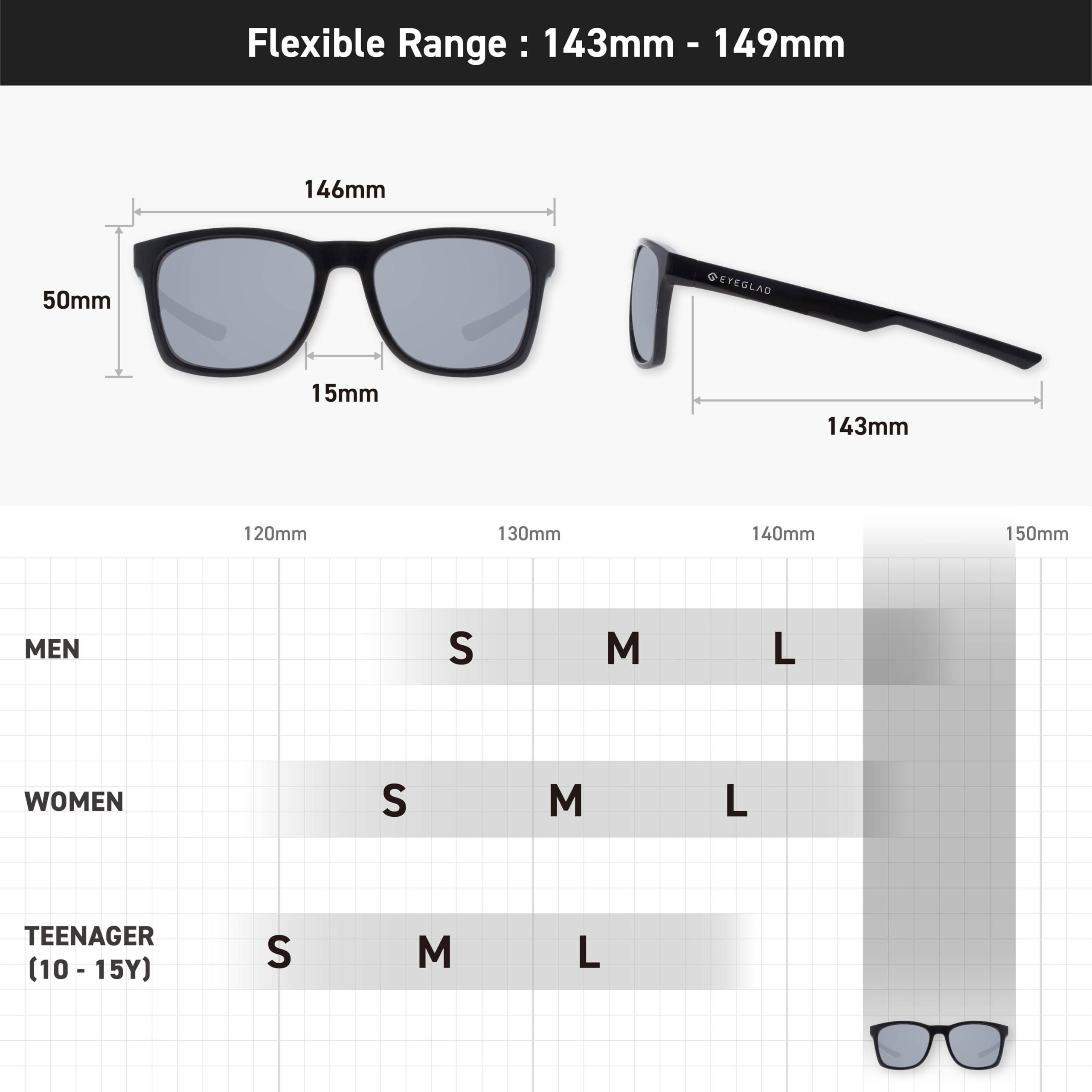 EYEGLAD EYEGLAD SUNWAVE Ultra-lightweight Design Lifestyle Sunglasses Outdoor Fishing Polarized UV400 Protection Men Women Running Sports (Onyx Black)