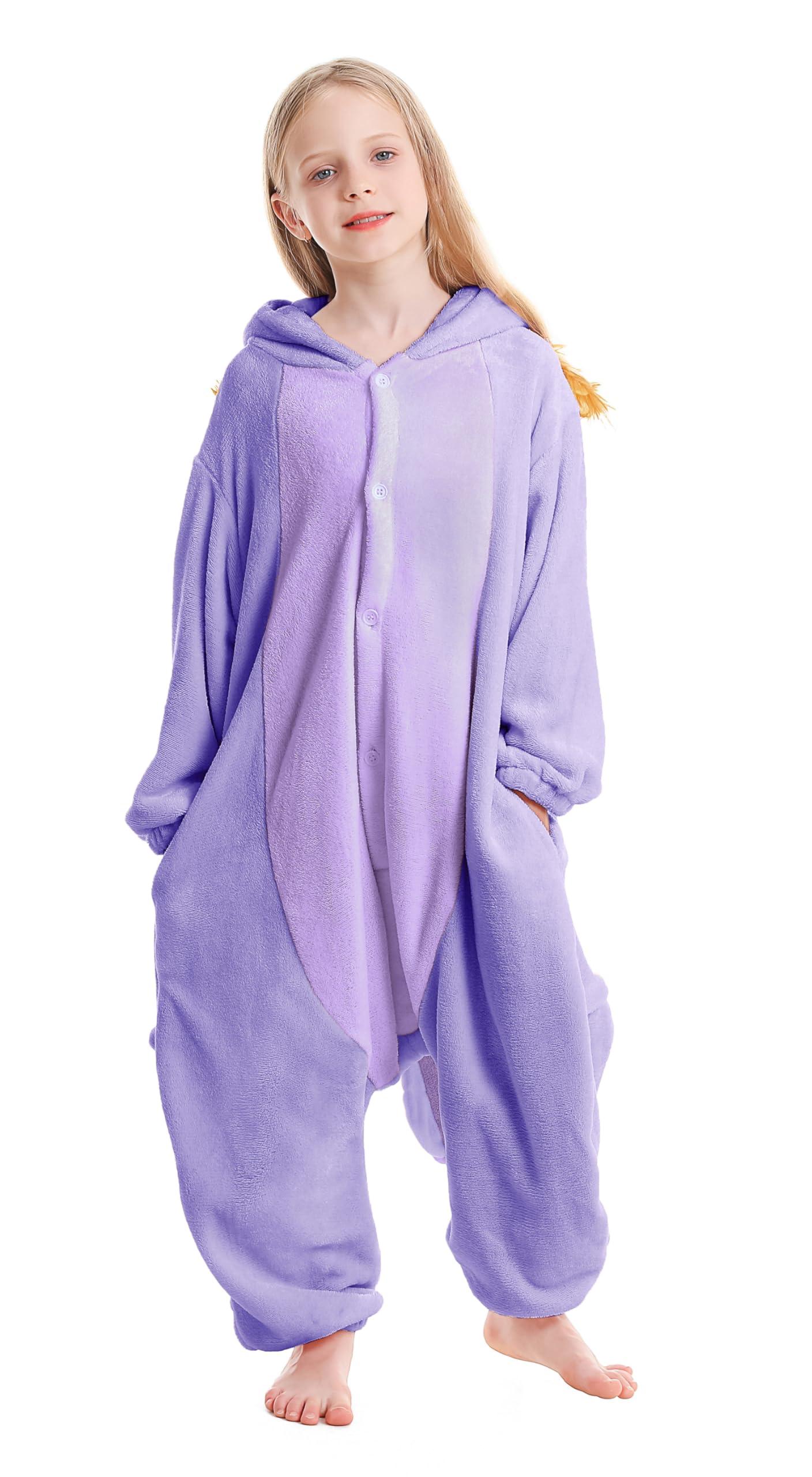 ATOZ ATOZ Unisex Children Animal Purple Axolotl Onesie, Halloween Costume Pajamas Christmas Cosplay Sleepwear For Boys Girls 10-11Y