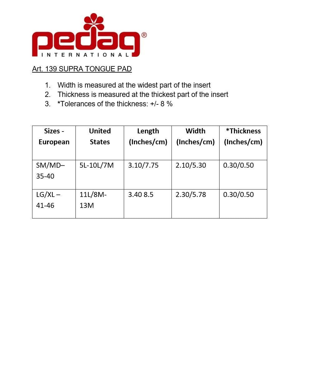 pedag pedag Supra | German Handmade Shoe Tongue Pads | Soft Suede Leather and Memory Foam Shoe Padding | Solves Loose Shoes Problem | 1 Pair, Small/Medium Size