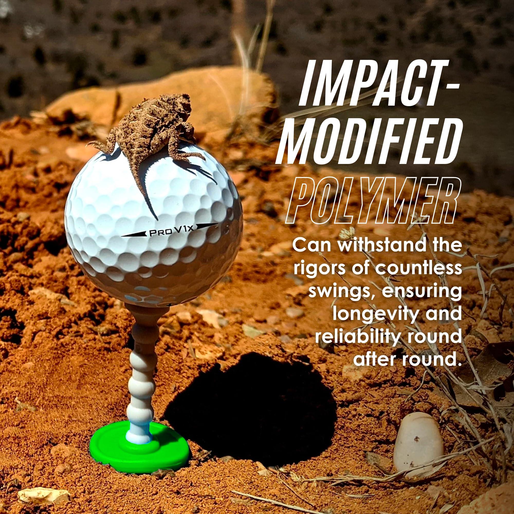 YATTA GOLF YATTA GOLF Telos Premium Golf Tees Adjustable Golf Tees Tee Off with Greater Consistency & Shoot Better Scores - Unbreakable Golf Tees Lasts The Average Golfer A Season (3 Pack, Lucky Green)