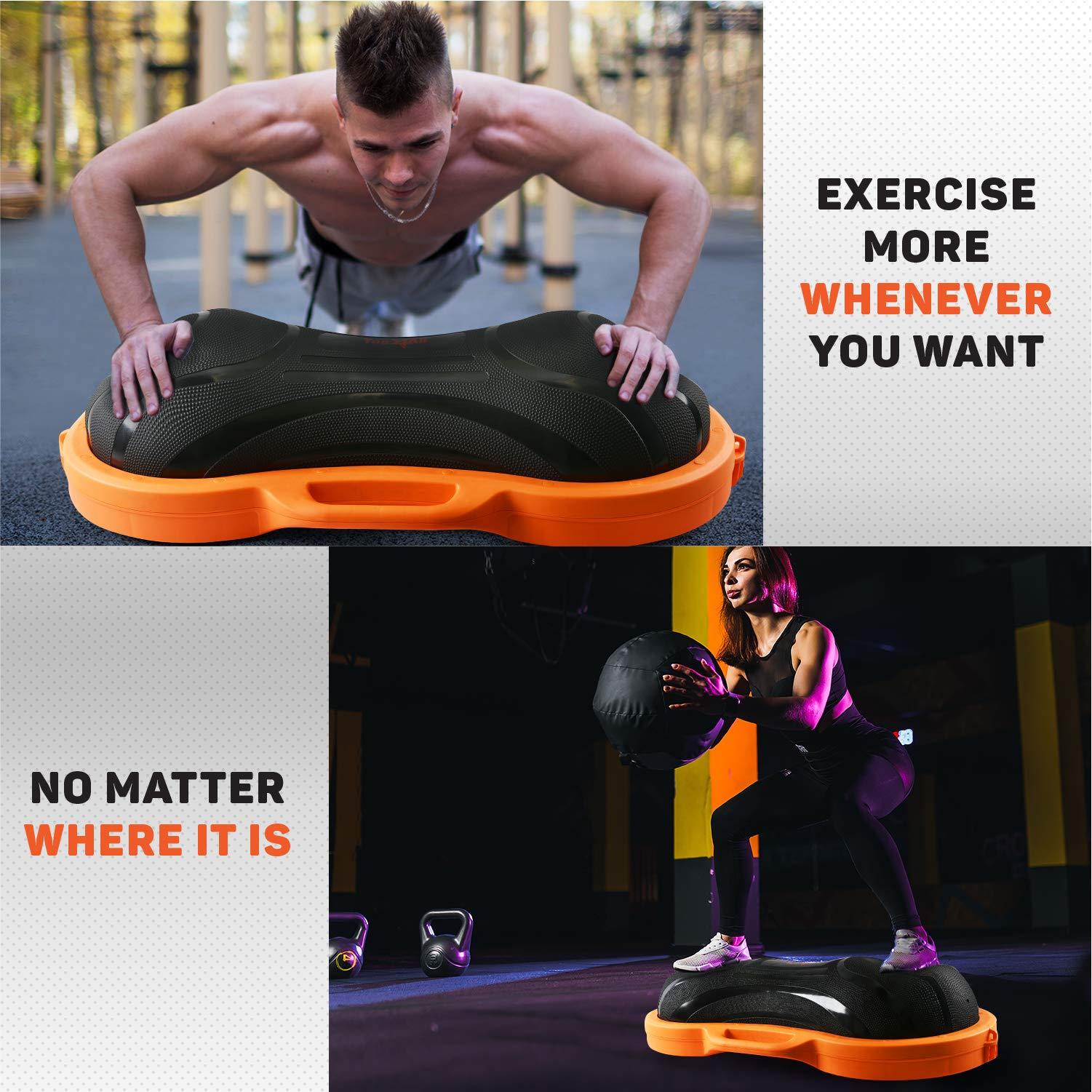 Yes4All Yes4All 1100lbs Balance Ball, Half Peanut Ball Exercise Workout Trainer, Fitness Yoga Equipment for Core Strength & Stability Push-up, Abs Workout