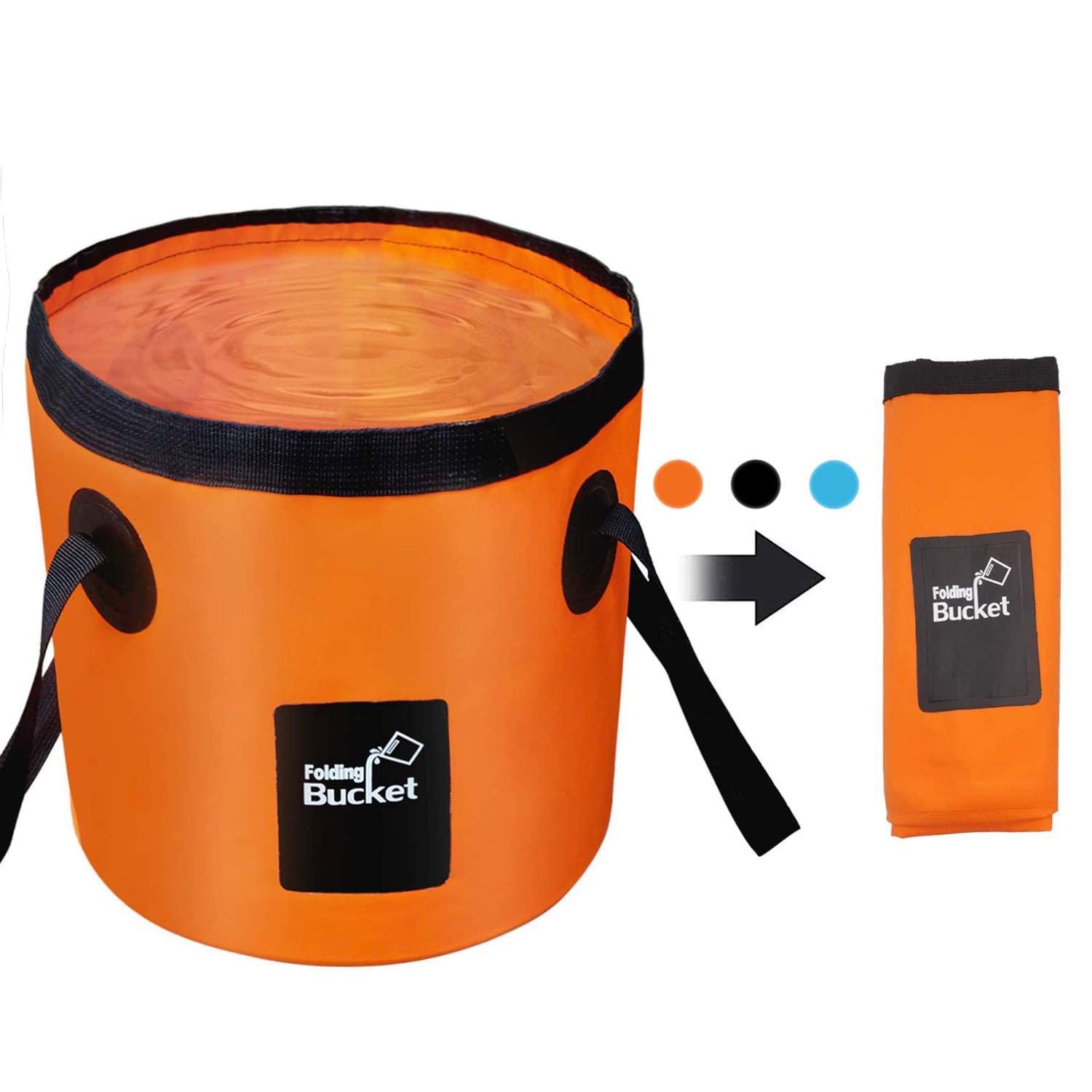 Esthesia Collapsible Bucket, Esthesia 5 Gallon Bucket Multifunctional Portable Collapsible Wash Basin Folding Bucket Water Container Fishing Bucket for Travelling Camping Hiking Fishing Gardening