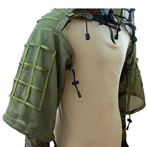 ROCOTACTICAL ROCOTACTICAL Super Breathable Ghillie Suit Foundation, Full Mesh Nylon Sniper Ghillie Base Lightweight Military Ghillie Viper Hood, Army Green