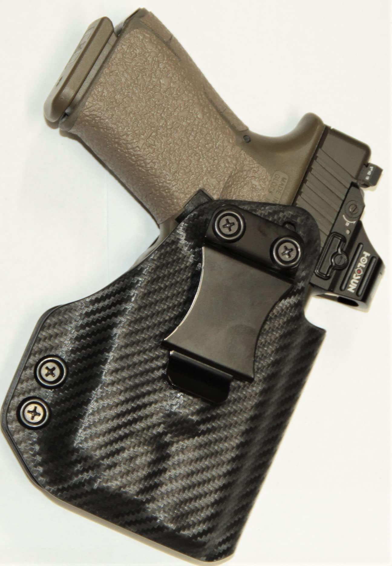 Generic REVKEL Custom Kydex Molded IWB Holster Compatible with Sig Sauer P365 w/ Recover Tactical Rail and Olight Baldr Mini. Left Hand Draw. Black, Hand Crafted in The USA.