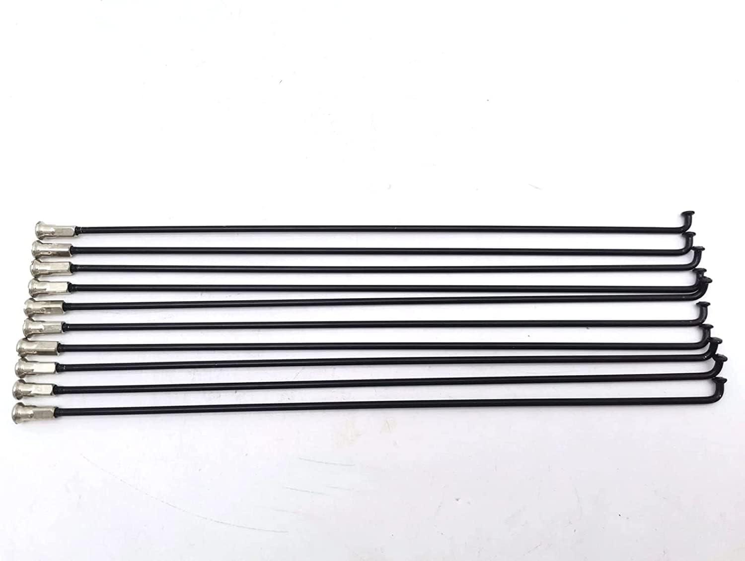 KTKEET KTKEET Bike Spokes 12G Electric Bicycle Spokes 20/40PCS 2.5 mm Diameter Black Carbon Steel 70-262MM Bike Wheel Spokes with Nipple for E-Bike Motorcycle Tricycle (224mm 40pcs)