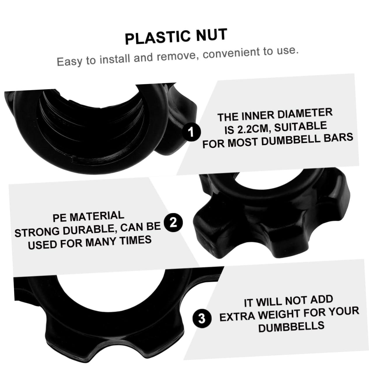 Toddmomy Toddmomy 4 Pcs fitness barbell collar dumbbel non-slip gym machines for home belt ring dumbbell bar screw Lavalier barbell hex nut cap dumbbell hexagon nut dumb bells household
