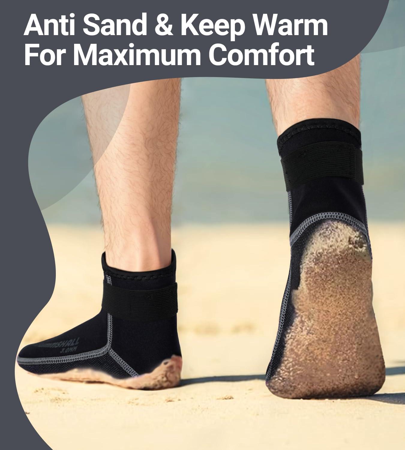 Summshall Summshall Neoprene Wetsuit Socks - 3mm Thick, Anti-Slip, Warm & Comfortable for Diving, Snorkeling, Swimming & More