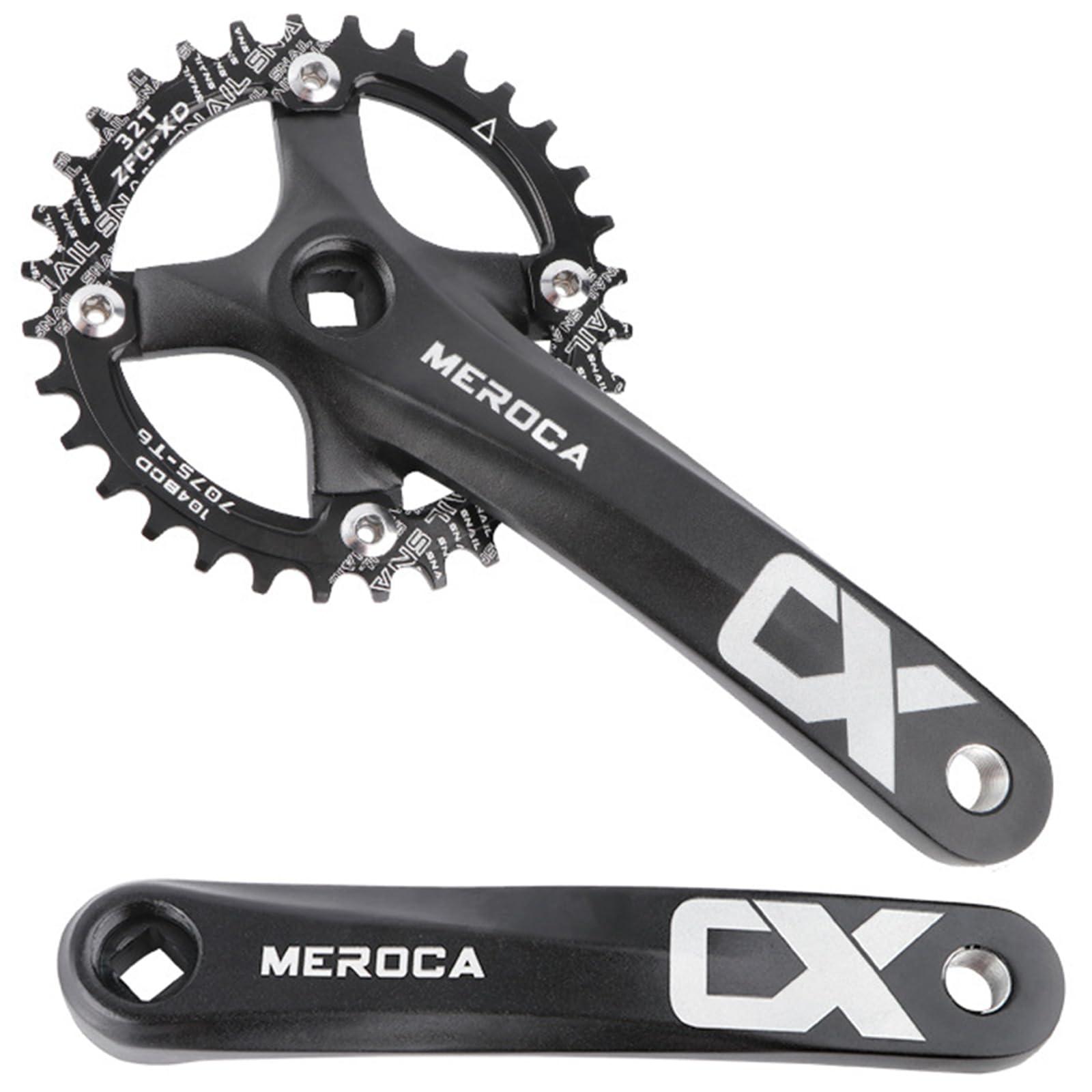 PETCHOR PETCHOR Square Taper Crankset MTB, Mountain Bike Single Speed Crankset, Bicycle Crank Arm Set 170mm 104BCD, 32T Chainring & Bolts