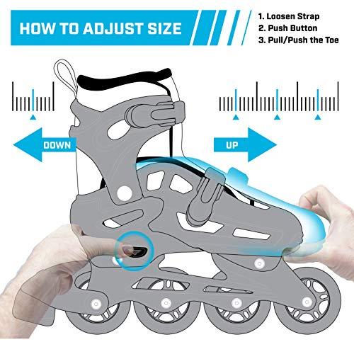 Roller Derby Roller Derby ION 7.2 Inline Skates with Aluminum frames and Adjustable Sizing for growing feet, Medium (2-5)