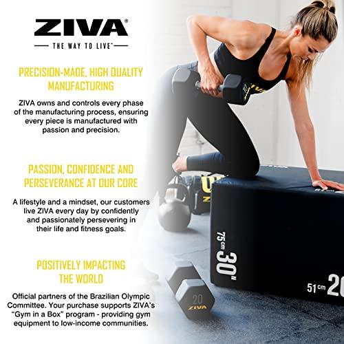 ZIVA ZIVA Performance RPU Hex Dumbbells Solid Steel Core, Premium Urethane Rubber Encasing, Corrosion Resistant - Commercial Grade for Rigorous Exercise, Strength Training - Pair of Two Dumbbell, 45 lb.