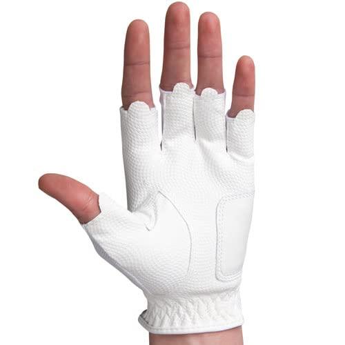 TGW TGW Women\'s Players Half Finger Golf Glove 1/2 Glove White Medium/Large Right