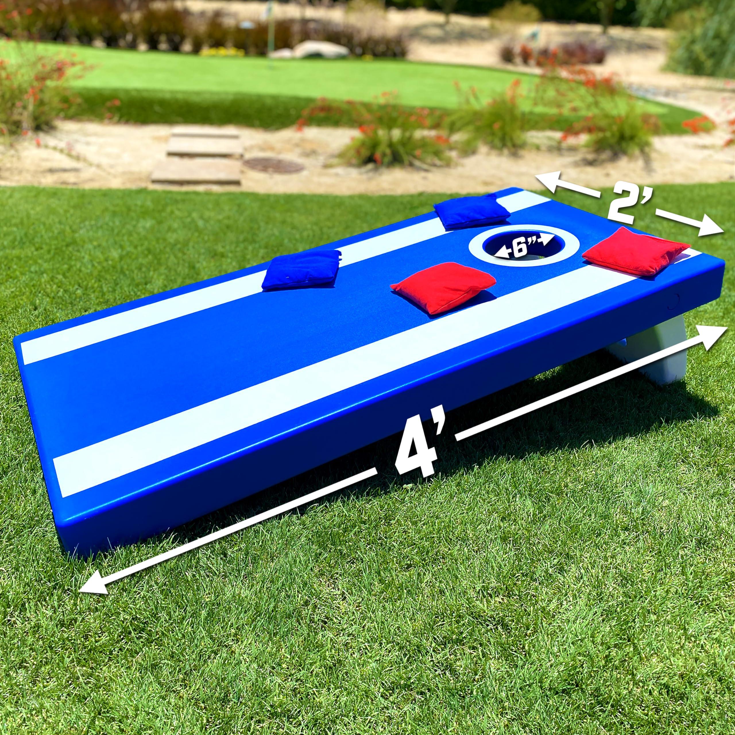 GoSports GoSports 4 ft x 2 ft All Weather Outdoor Cornhole Game Set - heavy-duty Plastic Weatherproof Boards Includes 8 Bean Bags & Game Rules