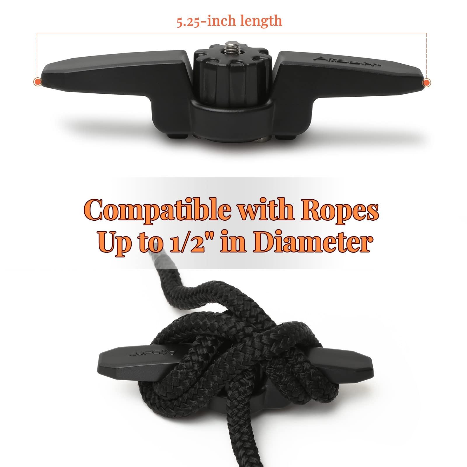 Atader Atader Kayak Accessories for Fishing, w/ 2pcs Kayak Paddle Holder and 1pc Line Cleat for Kayak Track Mount Extended, Black Kayak Track Mount Accessories