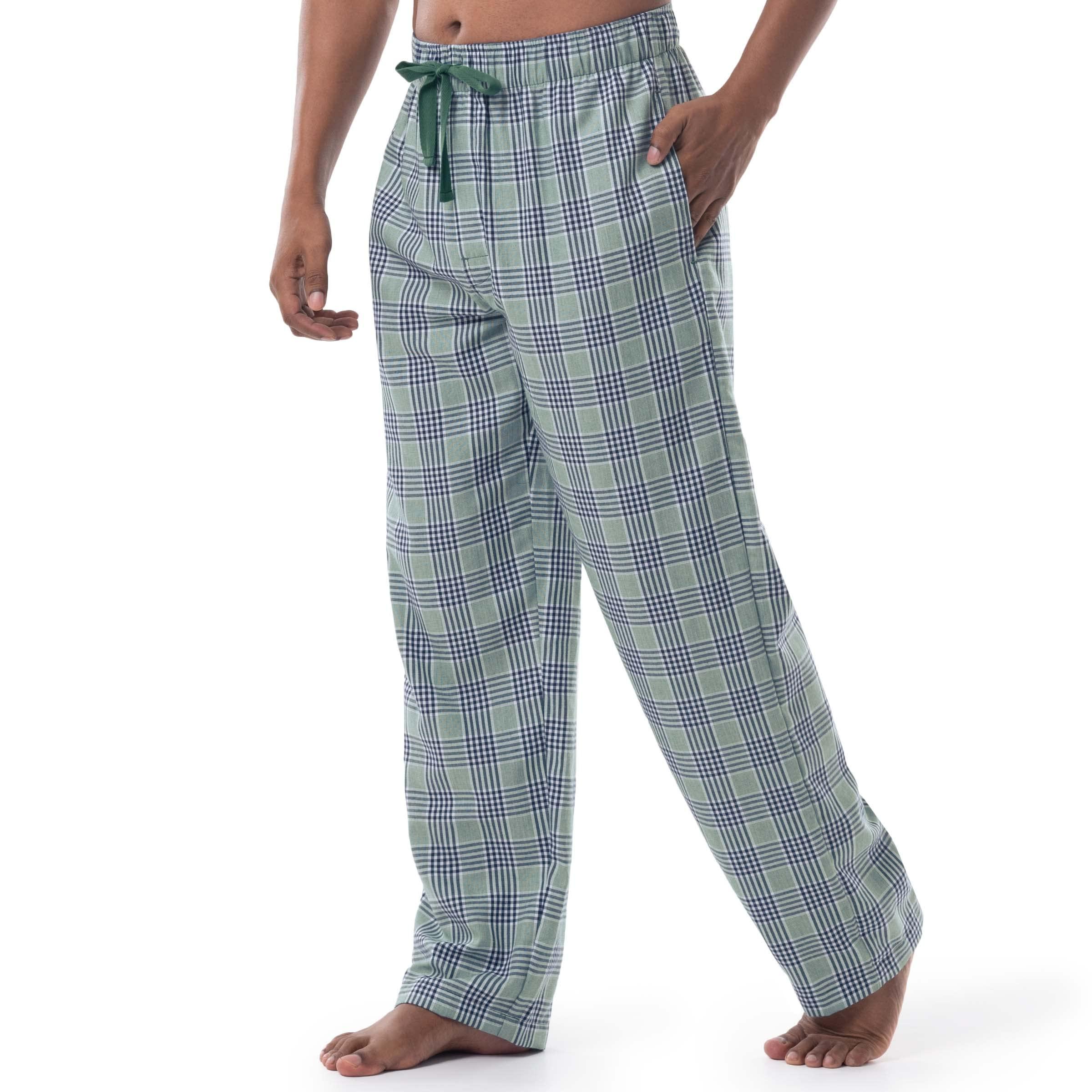 IZOD IZOD Men's Poly-Rayon Yarn-dye Woven Sleep Pant Pajama Bottom, Green/Navy Plaid, Medium
