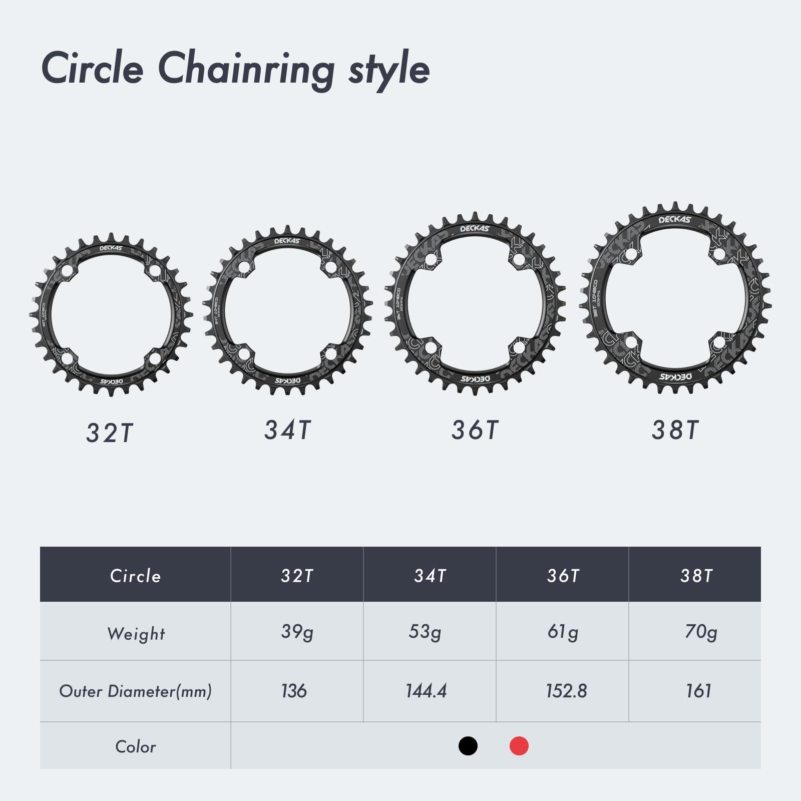 DJC Components DJC Bike Crankset 104BCD with Chainring BSA Bottom Bracket with Spindle for MTB 1x 2X 3X Speed Mountain Bike Black Red Oilslick 170mm 175mm (170mm Black, Round 38T)