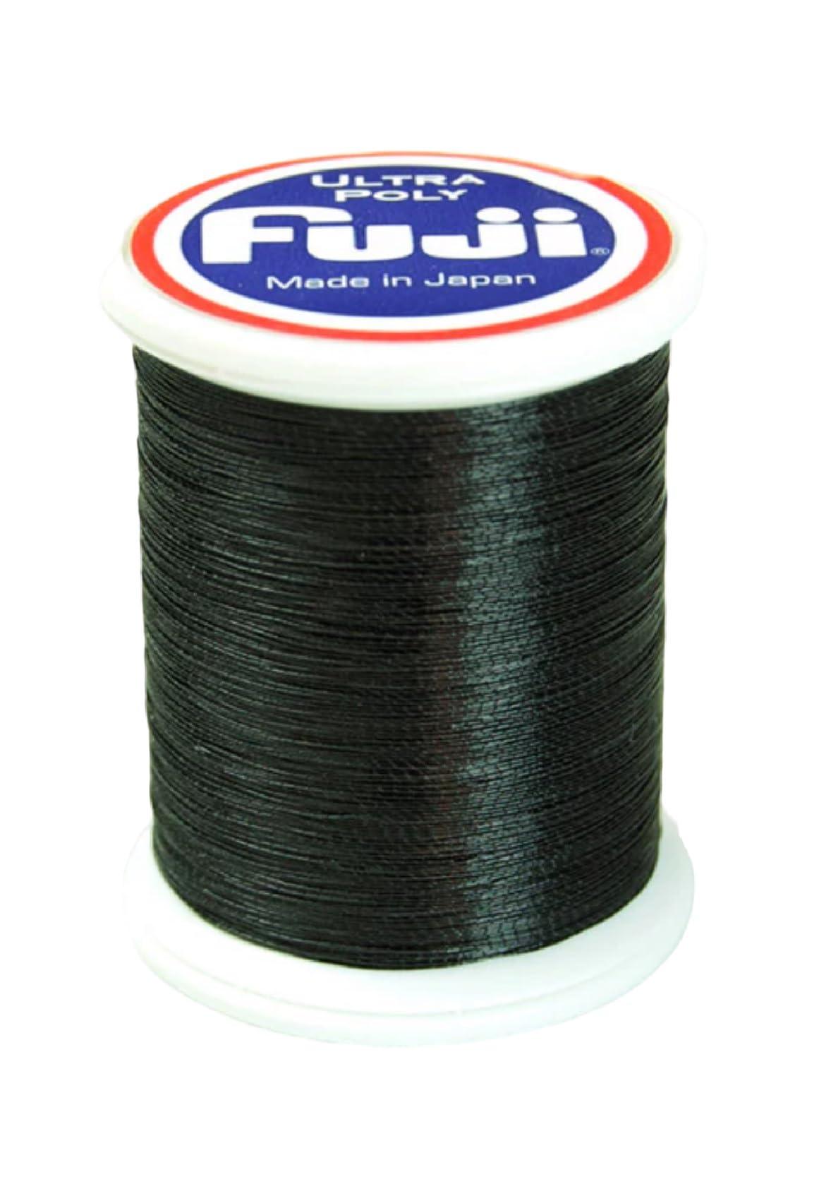 FUJI FUJI Ultra Poly Fishing Rod Wrapping Thread for Custom Fishing Rod Building - Metallic Size A / 600m / 1 oz Spool (Black - 907)