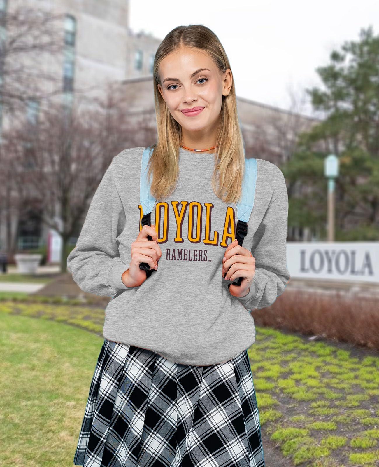 Venley NCAA Officially Licensed Apparel Loyola University Chicago Ramblers Gameday Logo Unisex RYLLUC07 Sweatshirt Loyola01S Gray X-Large