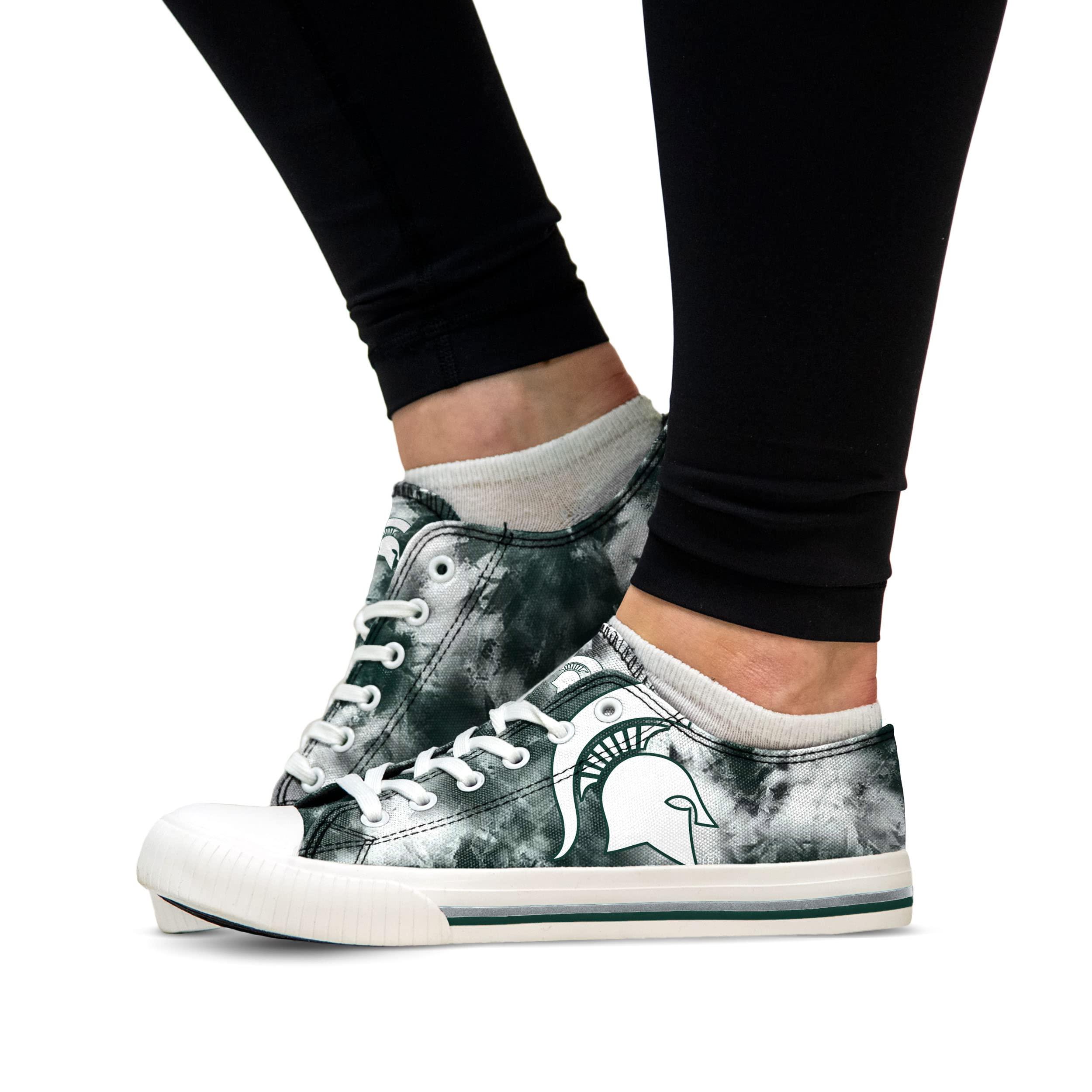 FOCO FOCO Michigan State Spartans NCAA Womens Low Top Tie Dye Canvas Shoe - 10