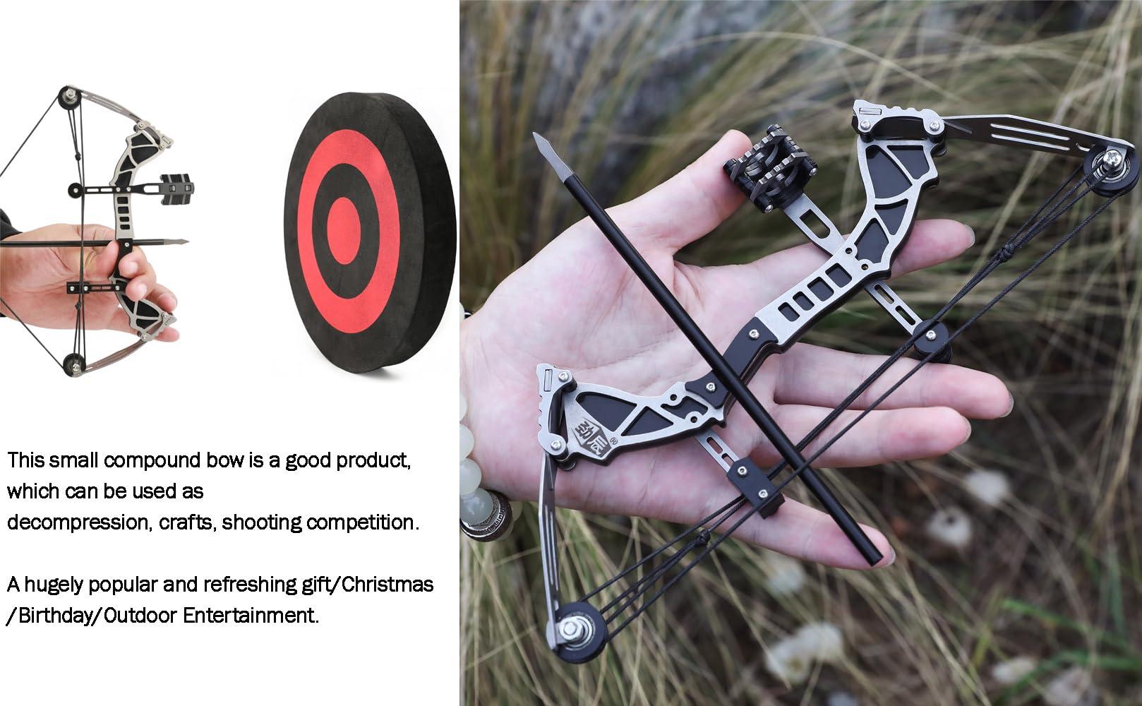 wolfman wolfman 9.5\" Compound Bow and Arrow Set Archery Bow Set Hunting Bow for Right/Left Handed with EVA Target for Hunting Shooting Practice Archery Entertainment Fun (wtih 12 Arrows)
