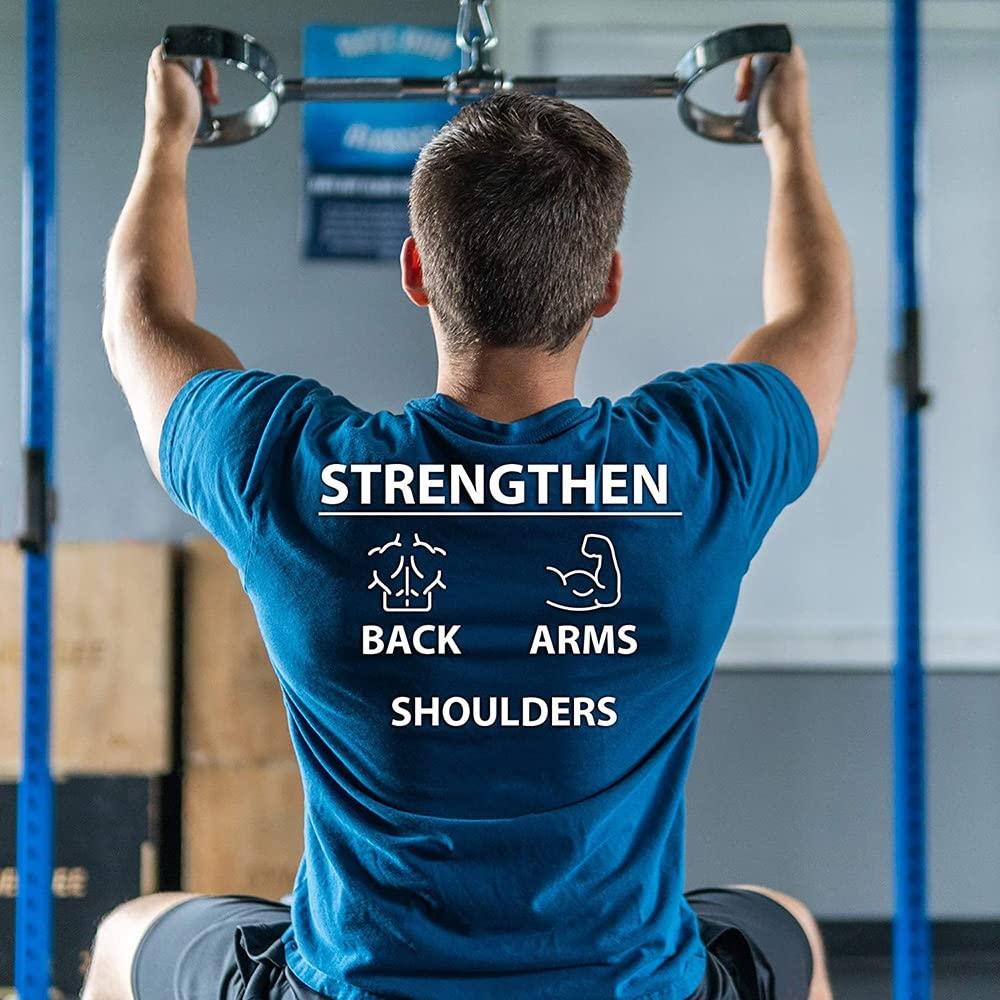 FREAZE FREAZE Lat Bar Pull Down Attachment, Home Gym Pulldown Bar Universal, Rotatable Accessories For Cable Machine, Straight Bar With Handle Grips (Size : 62cm/24inch)