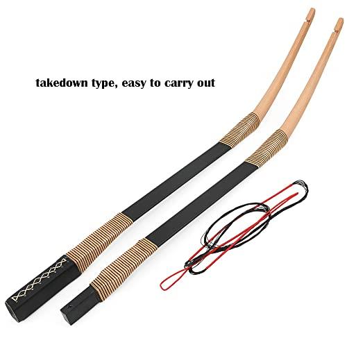 HNZMDY 55 Inch Traditional Longbow 20-35 Lbs Takedown Recurve Bow Horsebow Traditional Wood Hunting Bows Right Hand and Left Hand for Target Shooting Practice (35 Lbs, bow set)