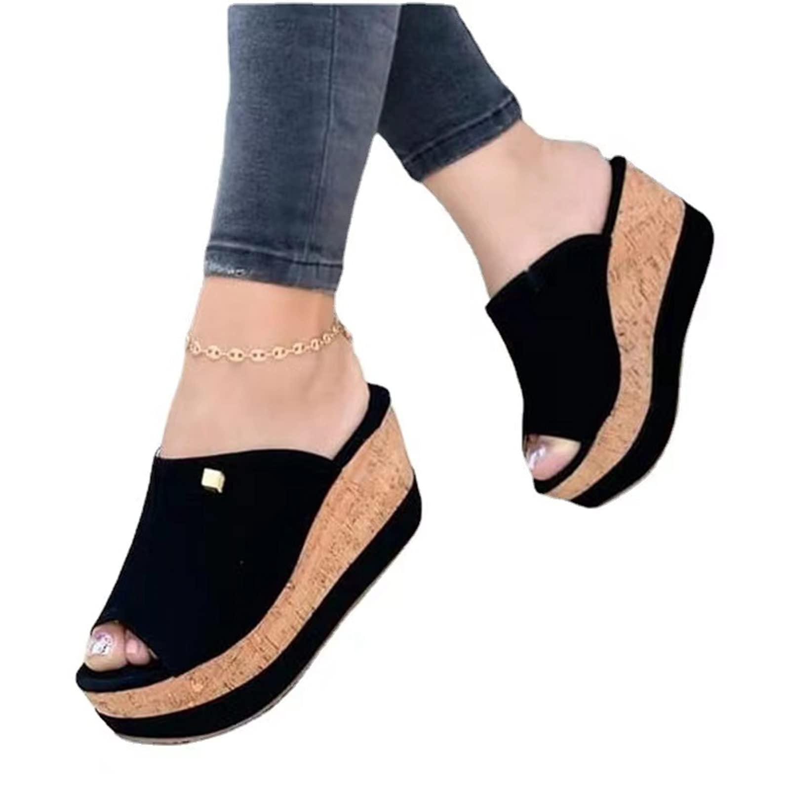 ZBYY ZBYY Women's Wedge Sandals Open Toe Platform Flip Flops Slingback Fashion Summer Slip On Beach Outdoor Slippers