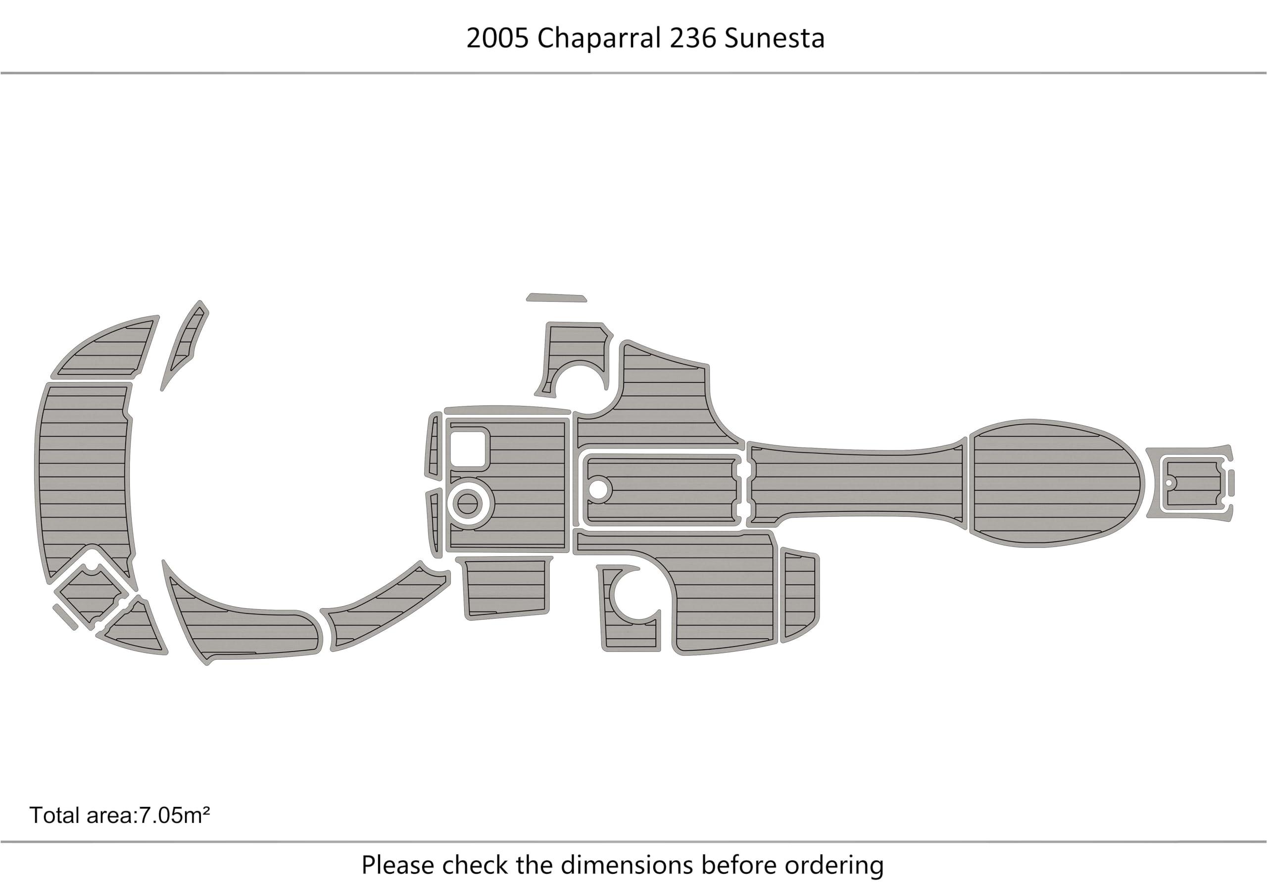 ATDEK ATDEK 2005 Chaparral 236 Cockpit & Swim Platform 1/4 6mm eva Faux Teak Deck Surfing Boat Fishing Boat Motorcycle Hurts crapet Non-Slip mat Floor (Dark Grey Over Grey)