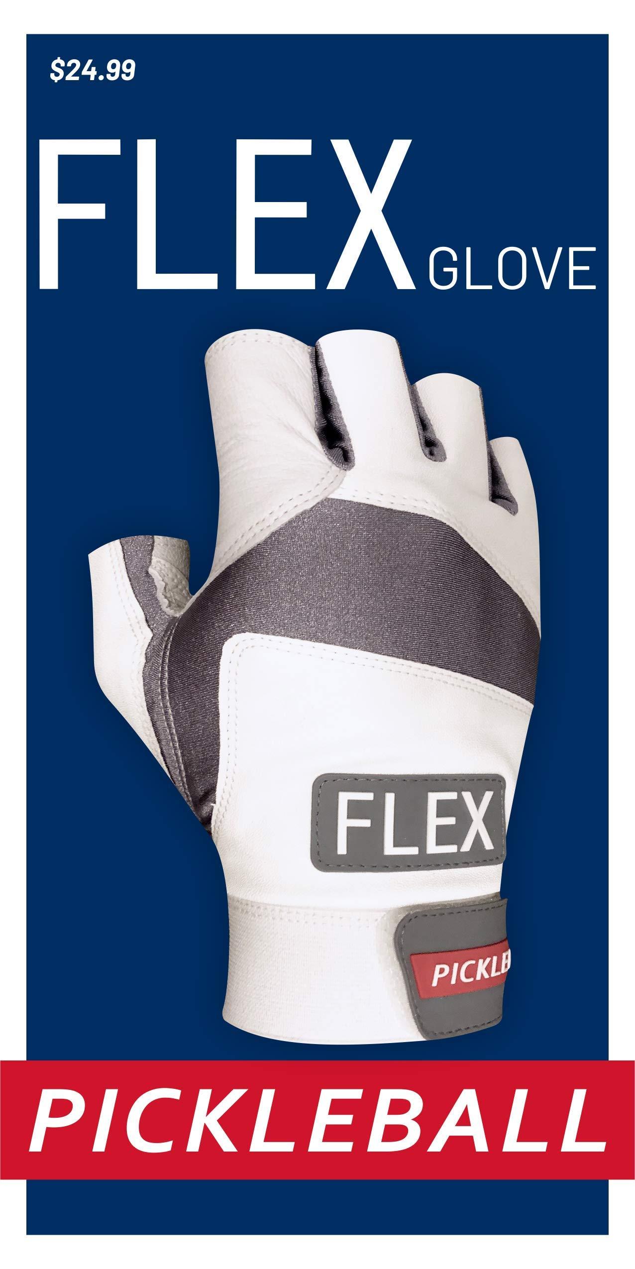 Quality Sports Quality Sports Flex Pickleball Glove Ultimate Performance Leather Palm Breathable Glove Right or Left Hand (X-Small, Left)