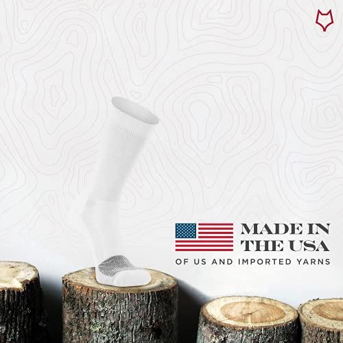 FoxRiver FoxRiver Wick Dry Triathlon Sports Crew Socks Lightweight Men’s Athletic Socks with Moisture Wicking Performance Fabric - White - Medium, (1308)