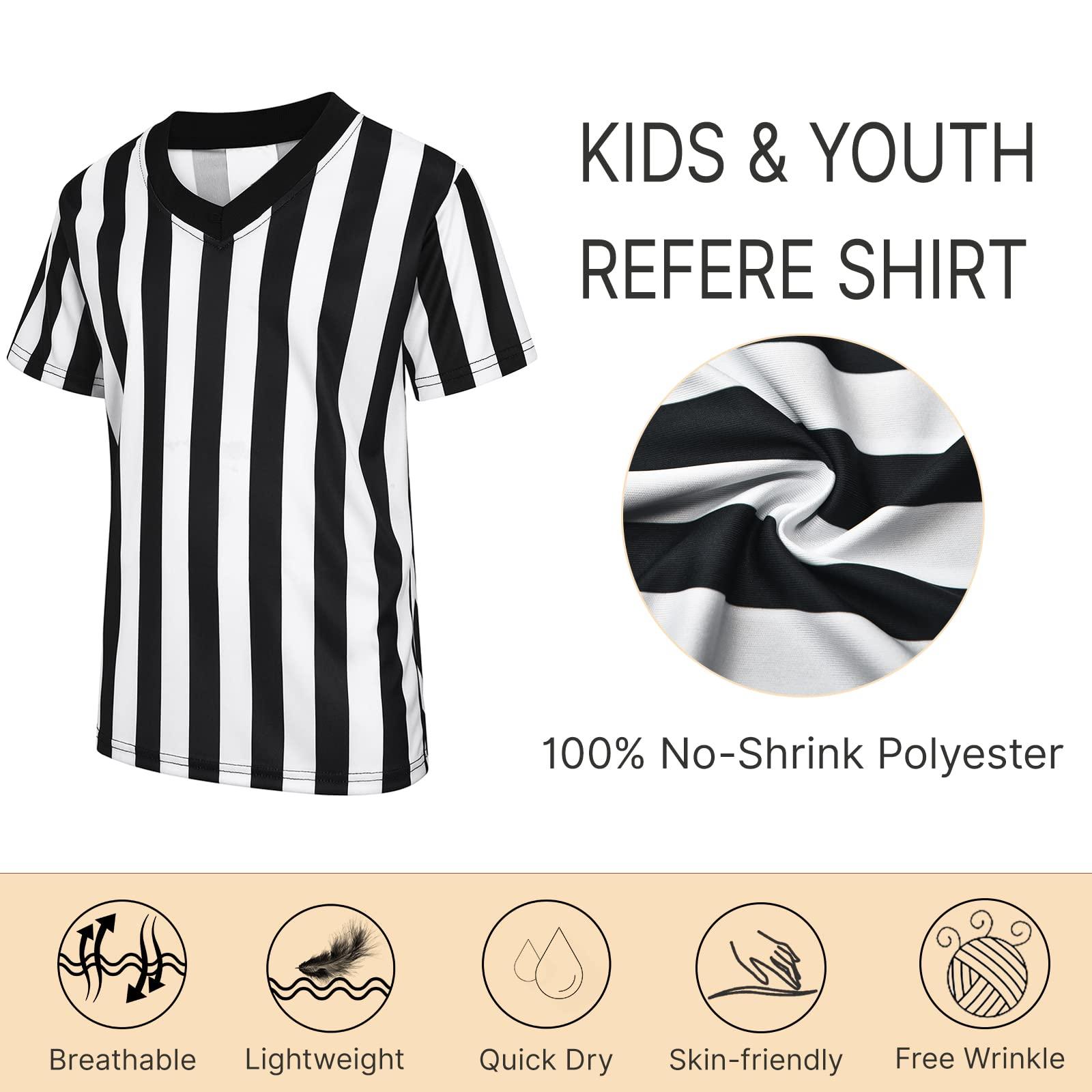 Thapower Thapower Children Referee Shirt Costume Kids Youth Black and White Stripe Boy Girls Toddler Ref Jersey,V Neck