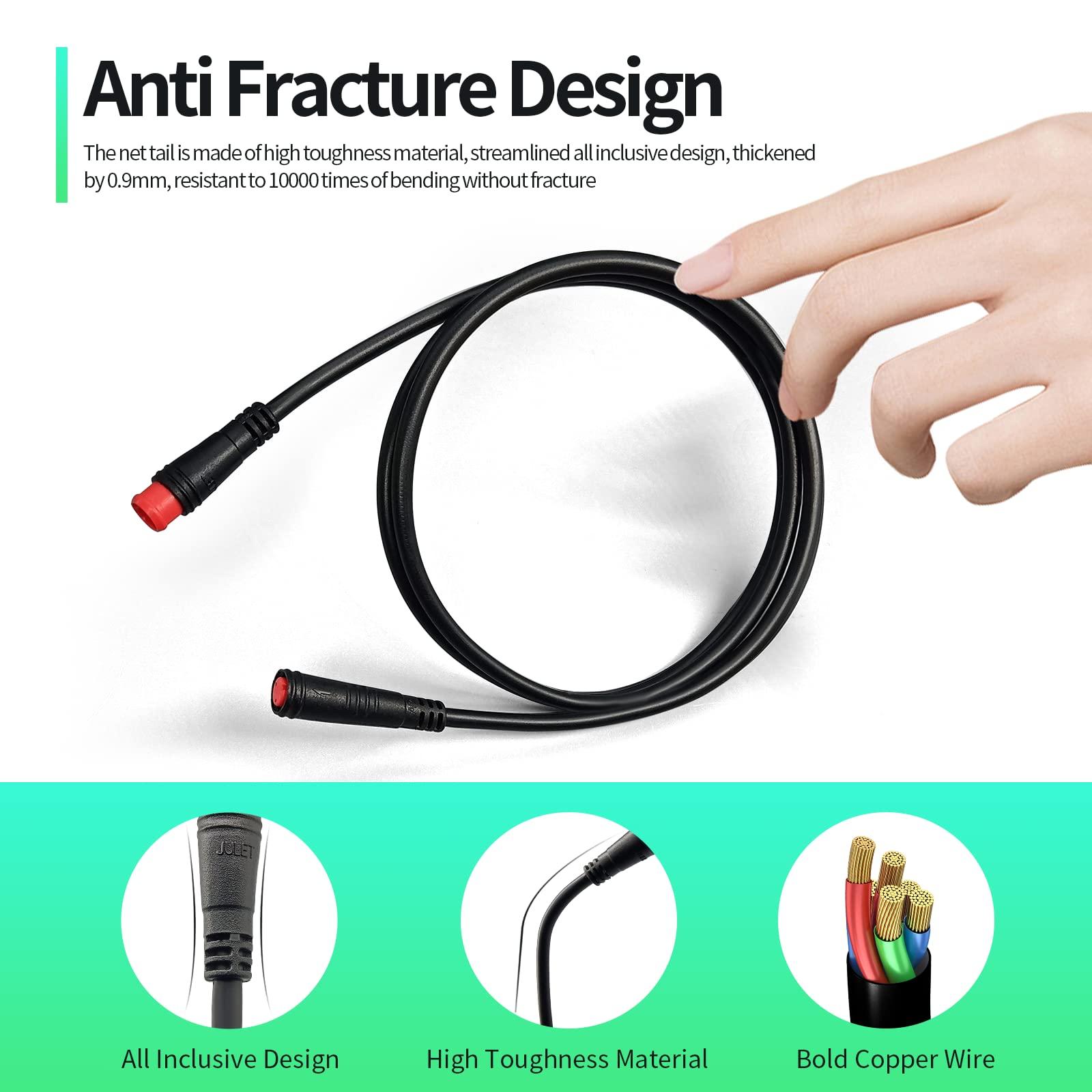 MUSELK Ebike Extension Cable 2/3/4/5/6 Pin Waterproof Plug Female to Male for Electric Bicycle Motorbike Mid Drive/Hub Motor Conversion Kit Light/Throttle/PAS/Display/Shift Sensor Signal Line (2PIN-M-M)